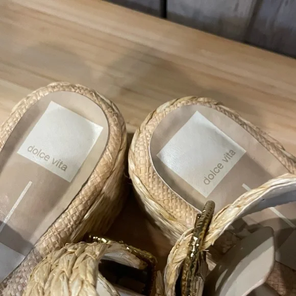 Dolce Vita Cannes Ankle Strap Espadrille Platform Sandal in light natural raffia - Picture 5 of 5